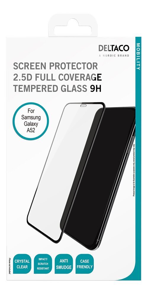 Deltaco apsauginis stikliukas skirtas Samsung Galaxy A52 kaina ir informacija | Apsauginės plėvelės telefonams | pigu.lt