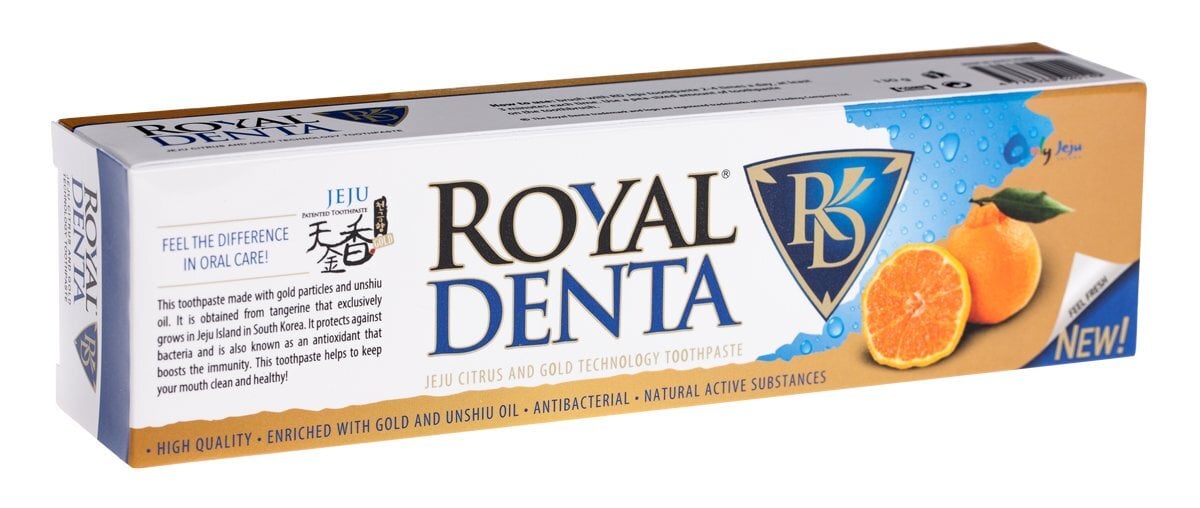 Dantų pasta su auksu ir unshiu Royal Denta Jeju 130 g цена и информация | Dantų šepetėliai, pastos | pigu.lt