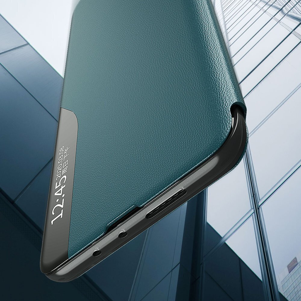 Dėklas Eco Leather View skirtas Samsung Galaxy A12, mėlyna kaina ir informacija | Telefono dėklai | pigu.lt