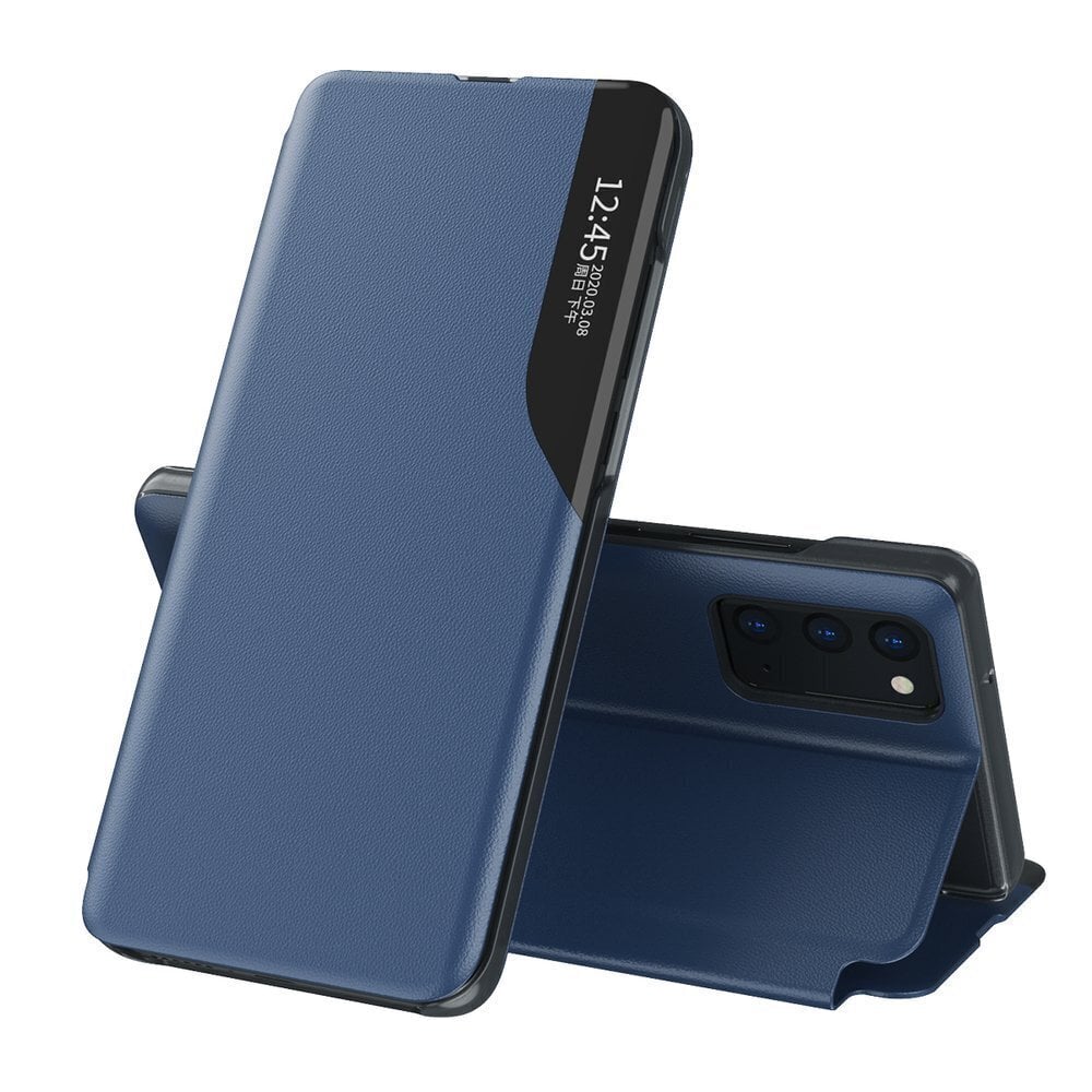 Dėklas Eco Leather View skirtas Samsung Galaxy A12, mėlyna kaina ir informacija | Telefono dėklai | pigu.lt