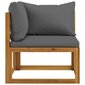 Trivietė sodo sofa su pagalvėlėmis, pilka цена и информация | Lauko kėdės, foteliai, pufai | pigu.lt