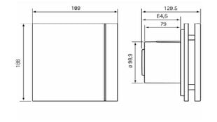 Вентилятор для ванной комнаты S&P Silent 100 CZ Design цена и информация | SolerPalau Сантехника, ремонт, вентиляция | pigu.lt