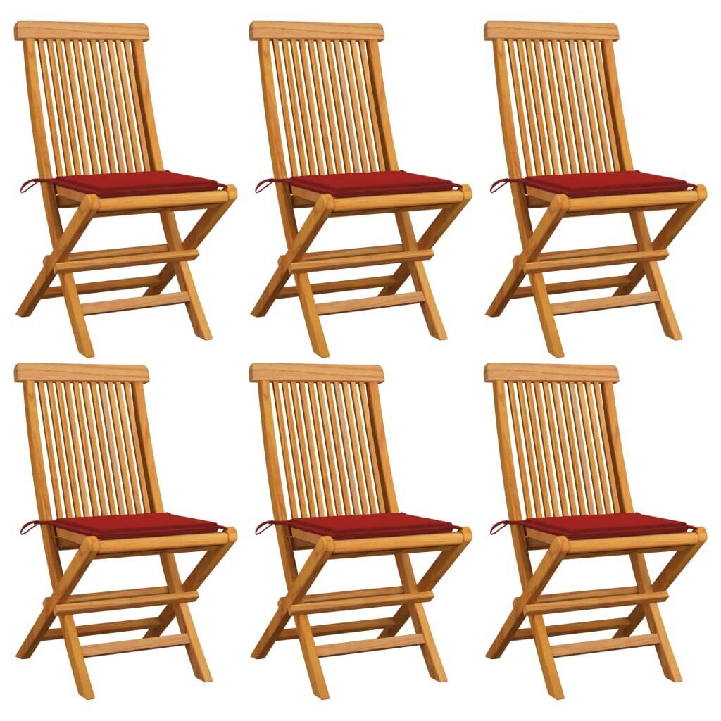 Sodo kėdės su pagalvėlėmis, 6 vnt, rudos цена и информация | Lauko kėdės, foteliai, pufai | pigu.lt