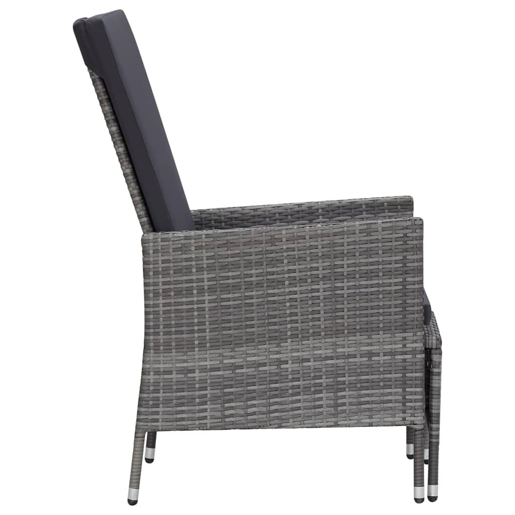 Atlošiama sodo kėdė su pagalvėlėmis, pilka kaina ir informacija | Lauko kėdės, foteliai, pufai | pigu.lt