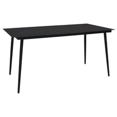 Садовый обеденный стол, черный, 150x80x74 см цена и информация | Садовые столы, столики | pigu.lt