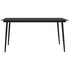 Sodo valgomojo stalas, juodas, 190x90x74cm kaina ir informacija | Lauko stalai, staliukai | pigu.lt
