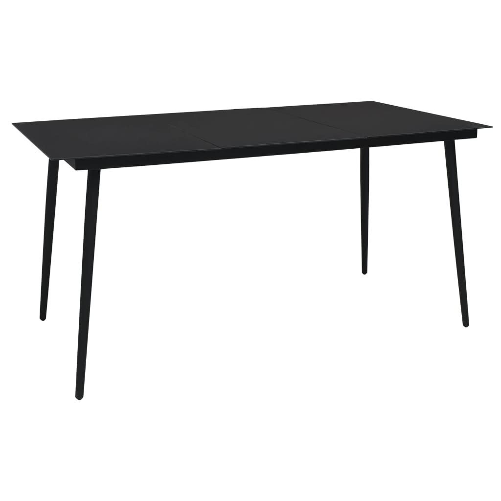 Sodo valgomojo stalas, juodas, 190x90x74cm kaina ir informacija | Lauko stalai, staliukai | pigu.lt