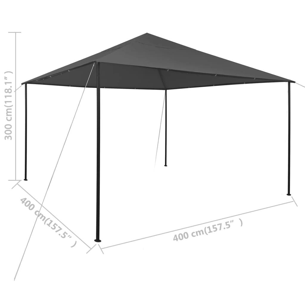 Pavėsinė, antracito spalvos, 4x4x3m, 180 g/m² kaina ir informacija | Pavėsinės | pigu.lt