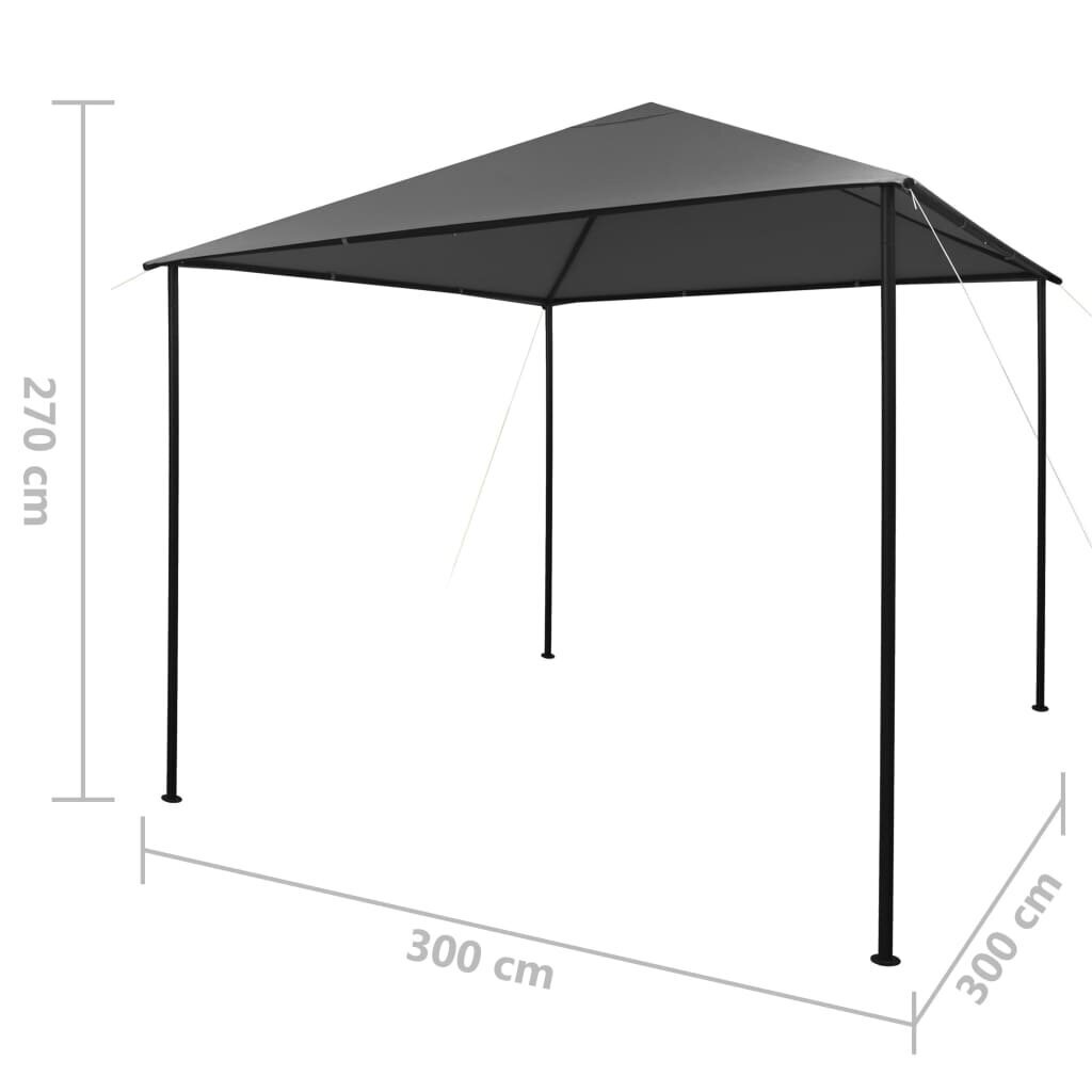 Pavėsinė pop-up, antracito spalvos, 3x3m, audinys ir plienas, 180 g/m² kaina ir informacija | Pavėsinės | pigu.lt