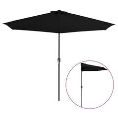 Balkono skėtis su aliuminiu stulpu, 300x150x253 cm, juodas цена и информация | Зонты, маркизы, стойки | pigu.lt