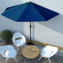 Balkono skėtis su aliuminiu stulpu, 300x150x253 cm, mėlynas kaina ir informacija | Skėčiai, markizės, stovai | pigu.lt