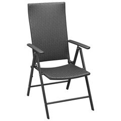 Садовые стулья, 4 шт., черные цена и информация | Садовые стулья, кресла, пуфы | pigu.lt