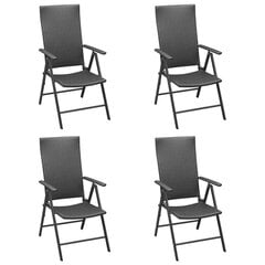 Садовые стулья, 4 шт., черные цена и информация | Садовые стулья, кресла, пуфы | pigu.lt