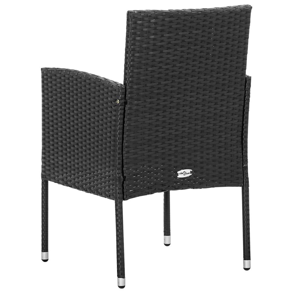 Sodo kėdės, 4 vnt, juodos kaina ir informacija | Lauko kėdės, foteliai, pufai | pigu.lt