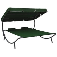 Gultas su stogeliu ir pagalvėmis, žalias цена и информация | Лежаки | pigu.lt