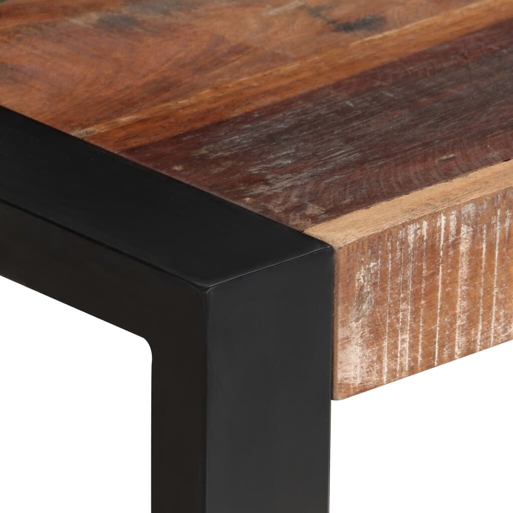 Valgomojo stalas, 70x70x75 cm, juodos/rudos spalvos kaina ir informacija | Virtuvės ir valgomojo stalai, staliukai | pigu.lt