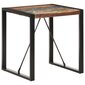 Valgomojo stalas, 70x70x75 cm, juodos/rudos spalvos kaina ir informacija | Virtuvės ir valgomojo stalai, staliukai | pigu.lt