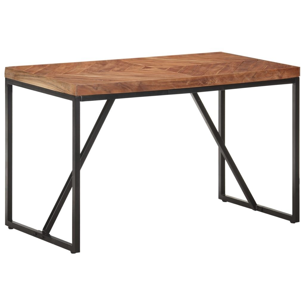 Valgomojo stalas, 120x60x76 cm, juodos/rudos spalvos kaina ir informacija | Virtuvės ir valgomojo stalai, staliukai | pigu.lt