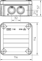 Paskirstymo dėžutė T60 , IP66 цена и информация | Выключатели, розетки | pigu.lt