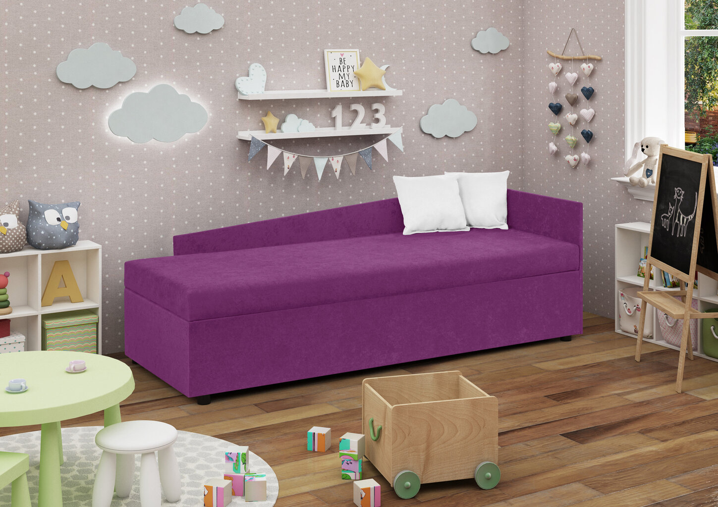 Sofa Bellezza Jung A76 A71, violetinė kaina ir informacija | Sofos | pigu.lt