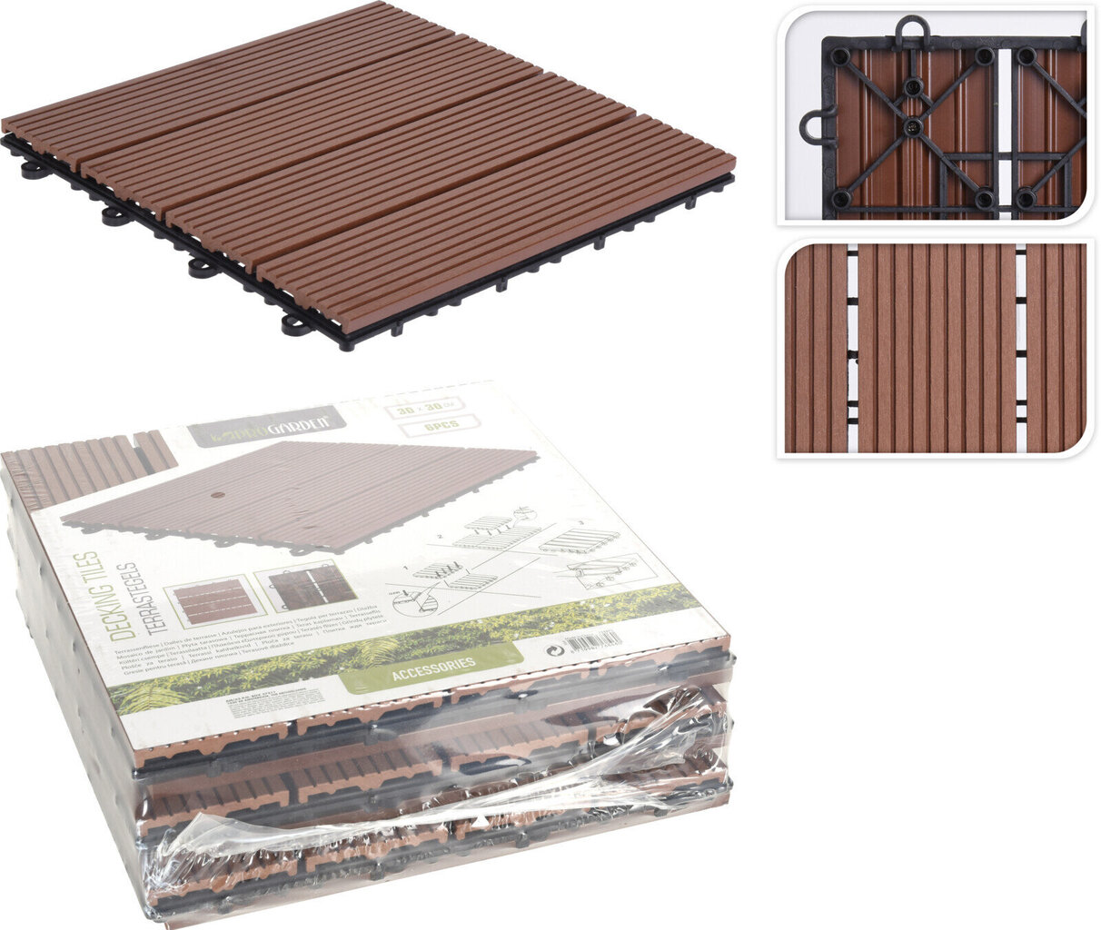 Decking grindys terasoms WPC, 6 vnt kaina ir informacija | Terasos grindys | pigu.lt