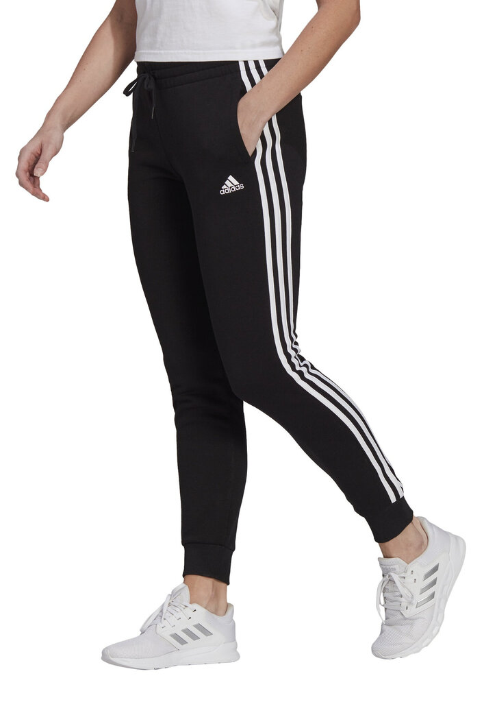 Sportinės kelnės moterims Adidas W 3S Fl C Pt Black, juodos kaina | pigu.lt