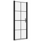 Dušo durys, juodos spalvos, 81x195cm, grūdintas stiklas kaina ir informacija | Dušo durys ir sienelės | pigu.lt
