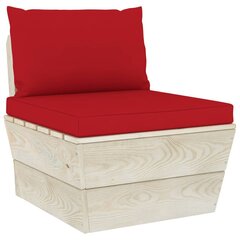 Vidurinė sodo sofos dalis iš palečių su pagalvėlėmis, mediena kaina ir informacija | Lauko kėdės, foteliai, pufai | pigu.lt