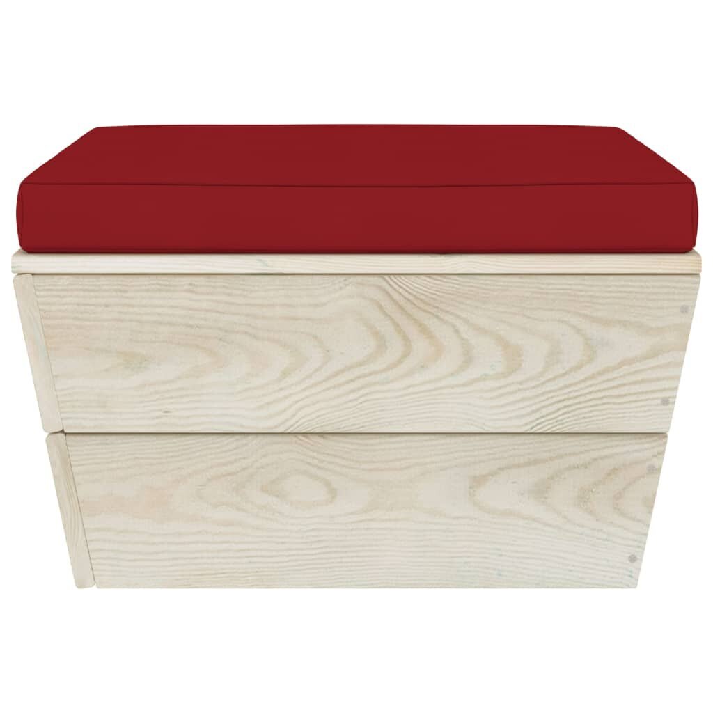 Sodo baldų komplektas iš palečių su pagalvėmis, 12 dalių, raudonas цена и информация | Lauko baldų komplektai | pigu.lt