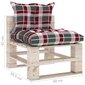 Keturvietė sodo sofa iš palečių su pagalvėlėmis, raudona цена и информация | Lauko kėdės, foteliai, pufai | pigu.lt