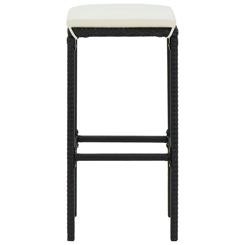Baro taburetės su pagalvėlėmis, 2 vnt, juodos kaina ir informacija | Virtuvės ir valgomojo kėdės | pigu.lt