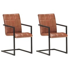 Обеденные стулья, 2 шт, коричневые цена и информация | Стулья для кухни и столовой | pigu.lt