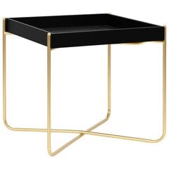 Šoninis staliukas, 38x38x38,5 cm, juodas ir auksinis цена и информация | Журнальные столы | pigu.lt