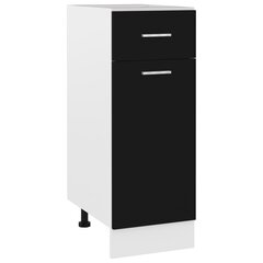 Apatinė spintelė su stalčiumi, 30x46x81,5cm, juoda цена и информация | Кухонные шкафчики | pigu.lt