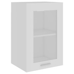 Pakabinama stiklinė spintelė, 40x31x60 cm, baltos spalvos цена и информация | Кухонные шкафчики | pigu.lt