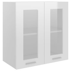 Pakabinama stiklinė spintelė, 60x31x60 cm, baltos spalvos цена и информация | Кухонные шкафчики | pigu.lt