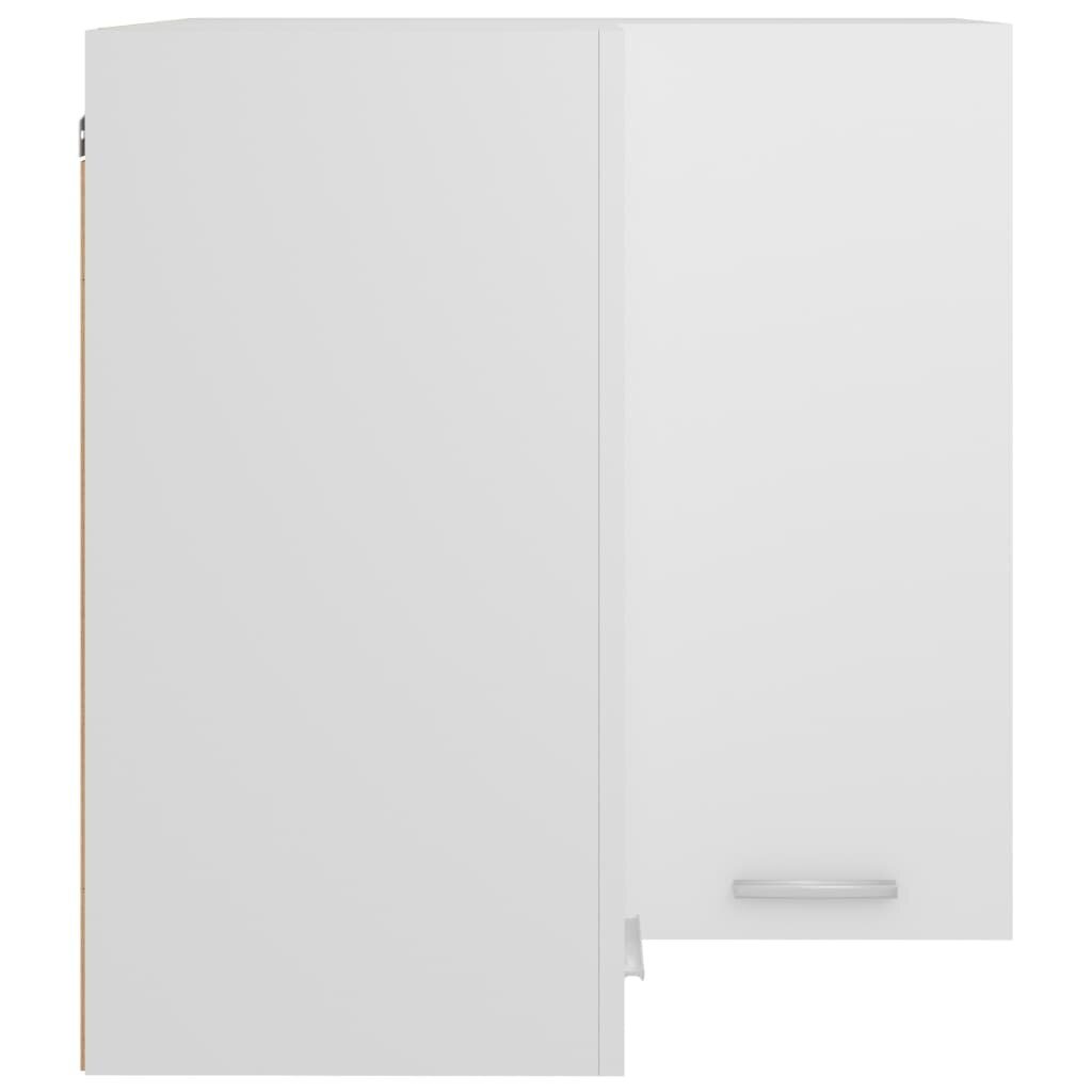 Pakabinama kampinė spintelė, 57x57x60 cm, baltos spalvos kaina ir informacija | Virtuvinės spintelės | pigu.lt