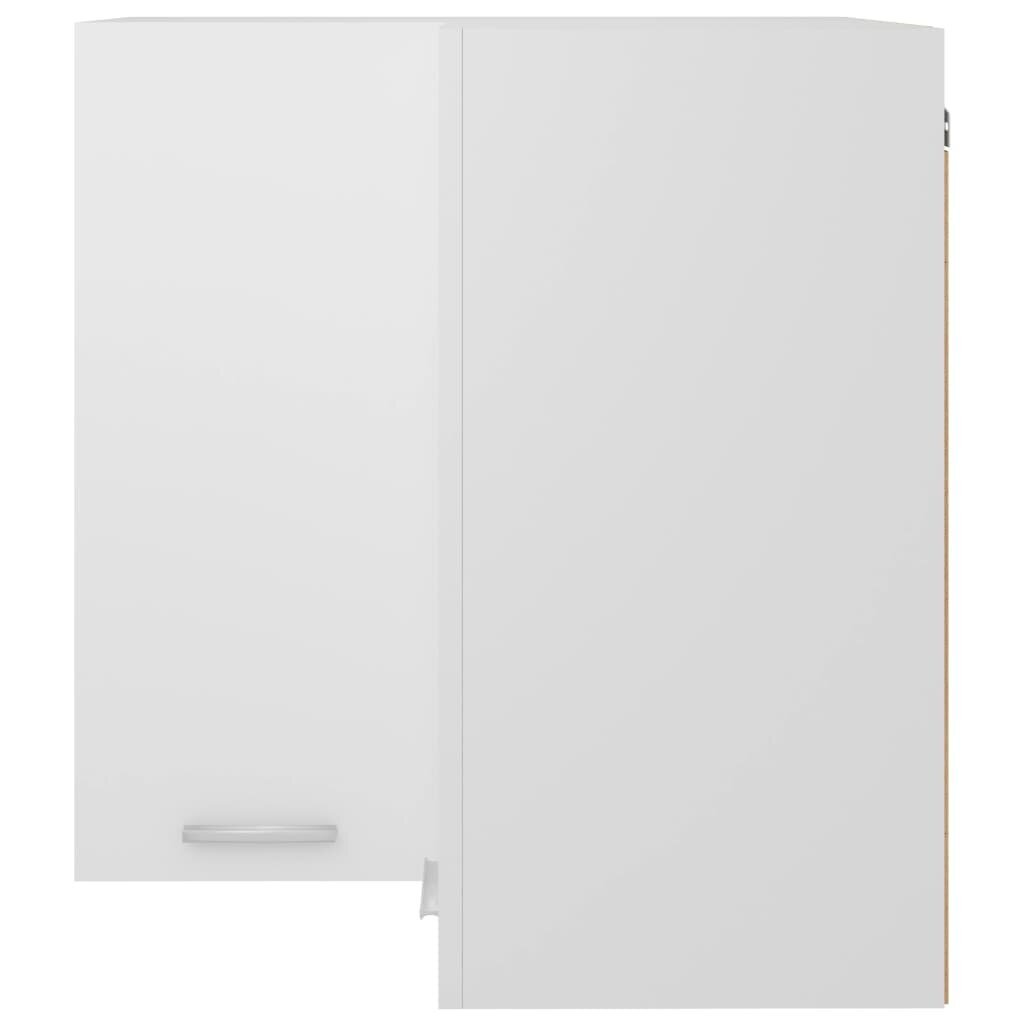 Pakabinama kampinė spintelė, 57x57x60 cm, baltos spalvos kaina ir informacija | Virtuvinės spintelės | pigu.lt