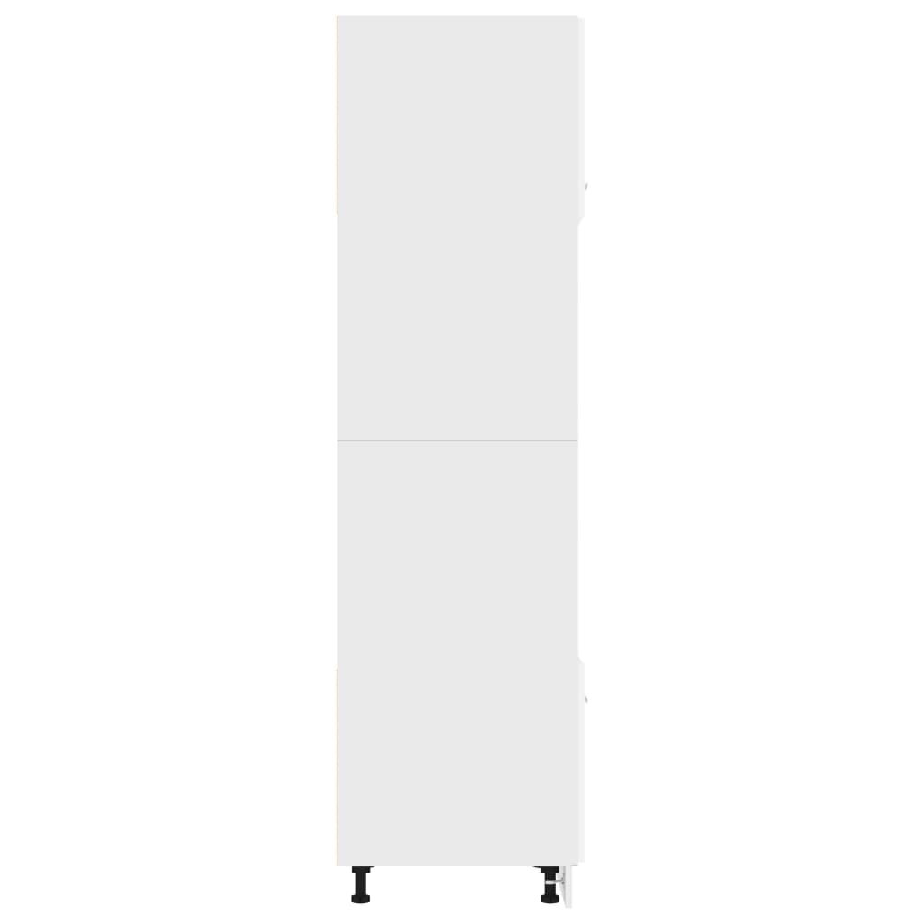 Mikrobangų krosnelės spintelė, 60x57x207 cm, baltos spalvos kaina ir informacija | Virtuvinės spintelės | pigu.lt