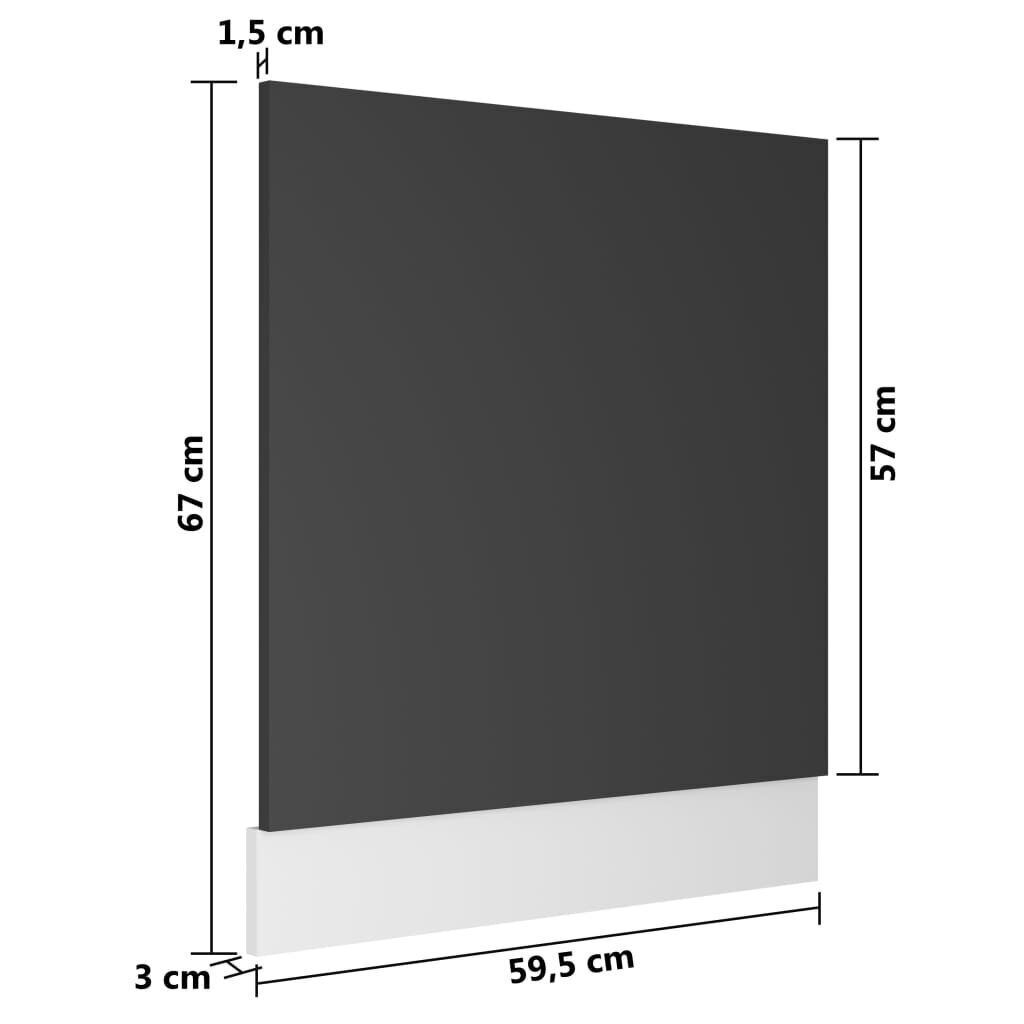 Indaplovės plokštė, 59,5x3x67 cm, pilka kaina ir informacija | Virtuvės baldų priedai | pigu.lt