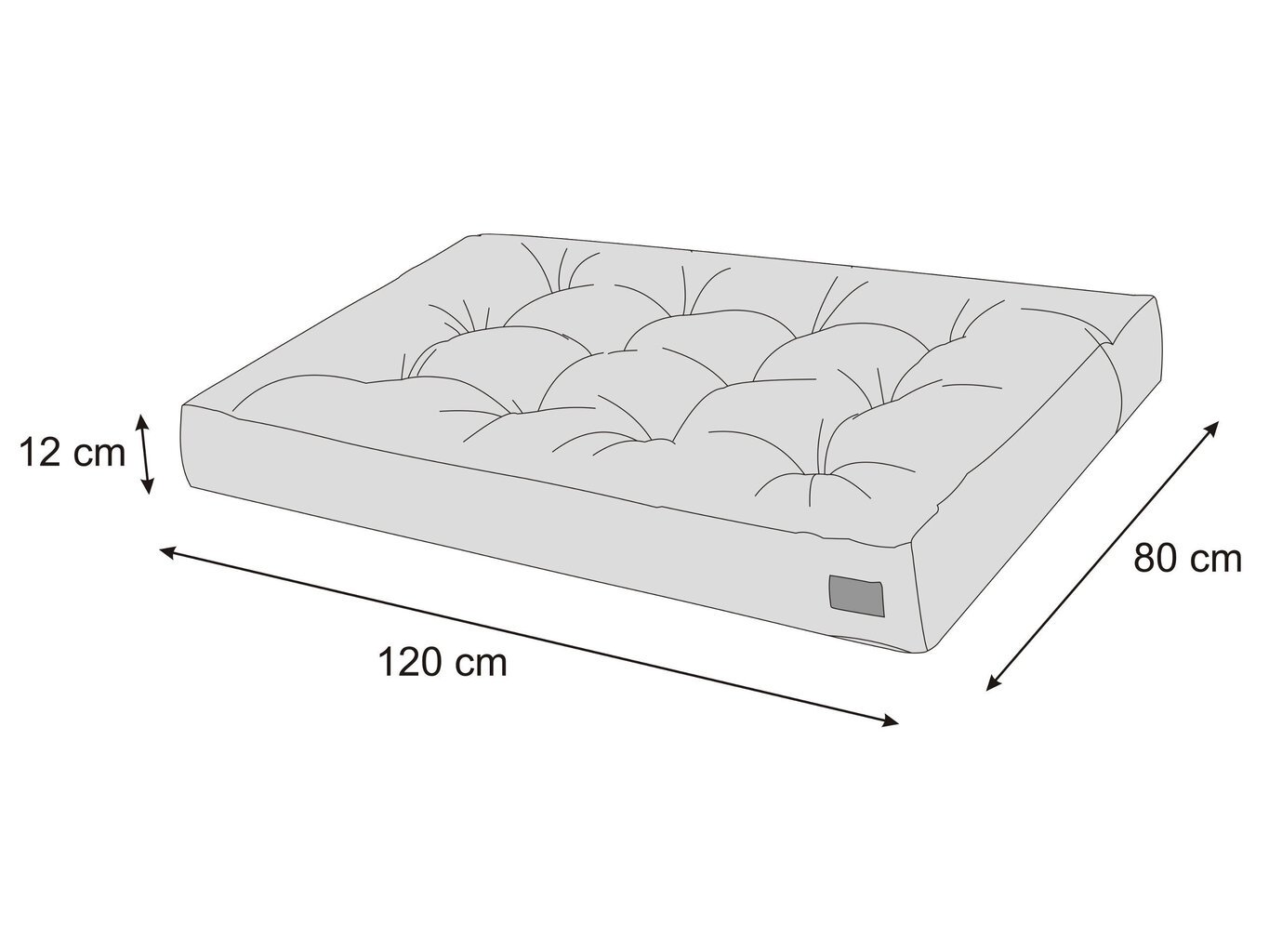 Pagalvė paletės sėdynei Hobbygarden Leo 120x80cm, šviesiai pilka kaina ir informacija | Pagalvės, užvalkalai, apsaugos | pigu.lt