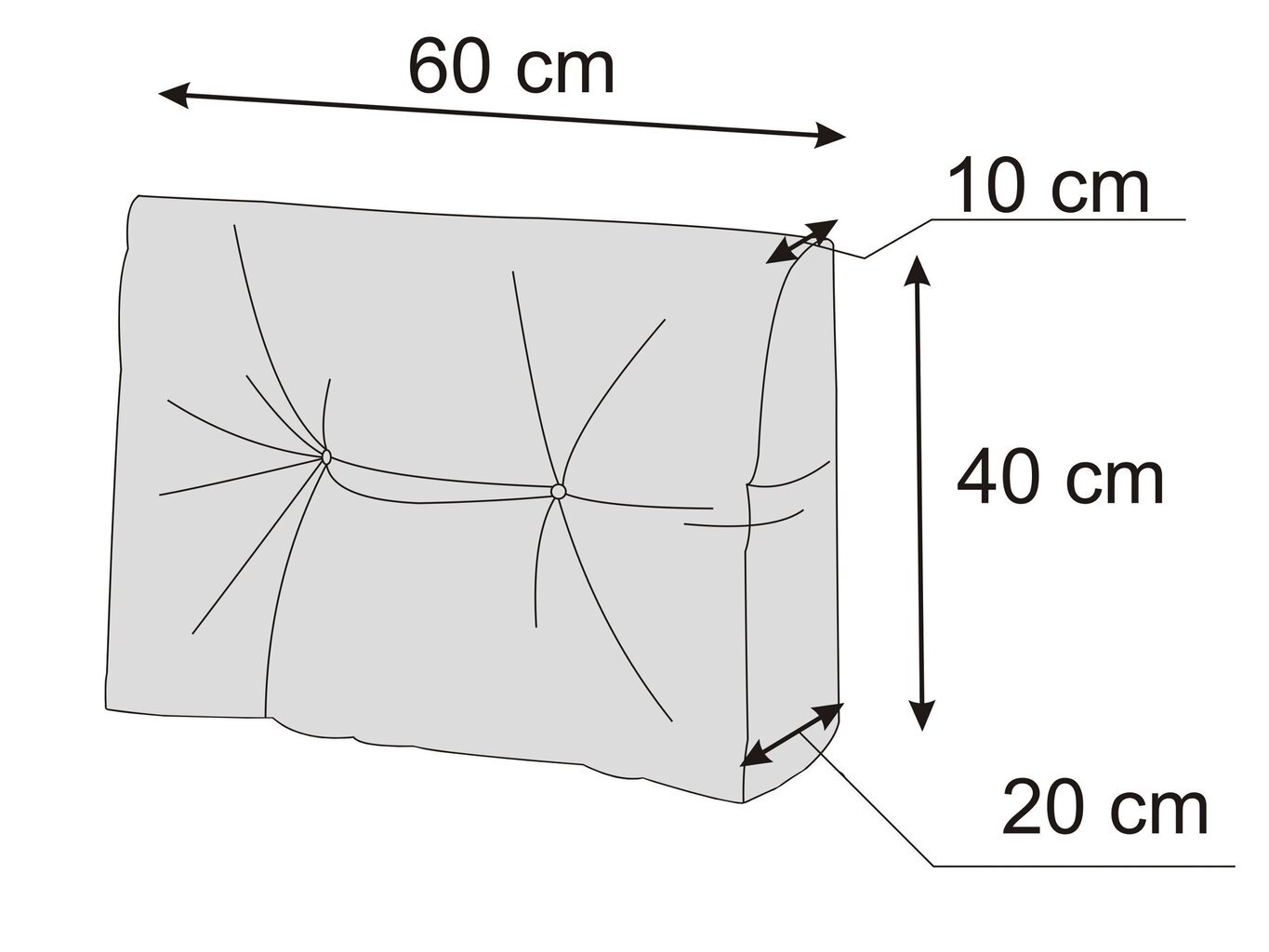 Atlošo pagalvė paletei Hobbygarden Leo 60x40cm, pilka цена и информация | Pagalvės, užvalkalai, apsaugos | pigu.lt