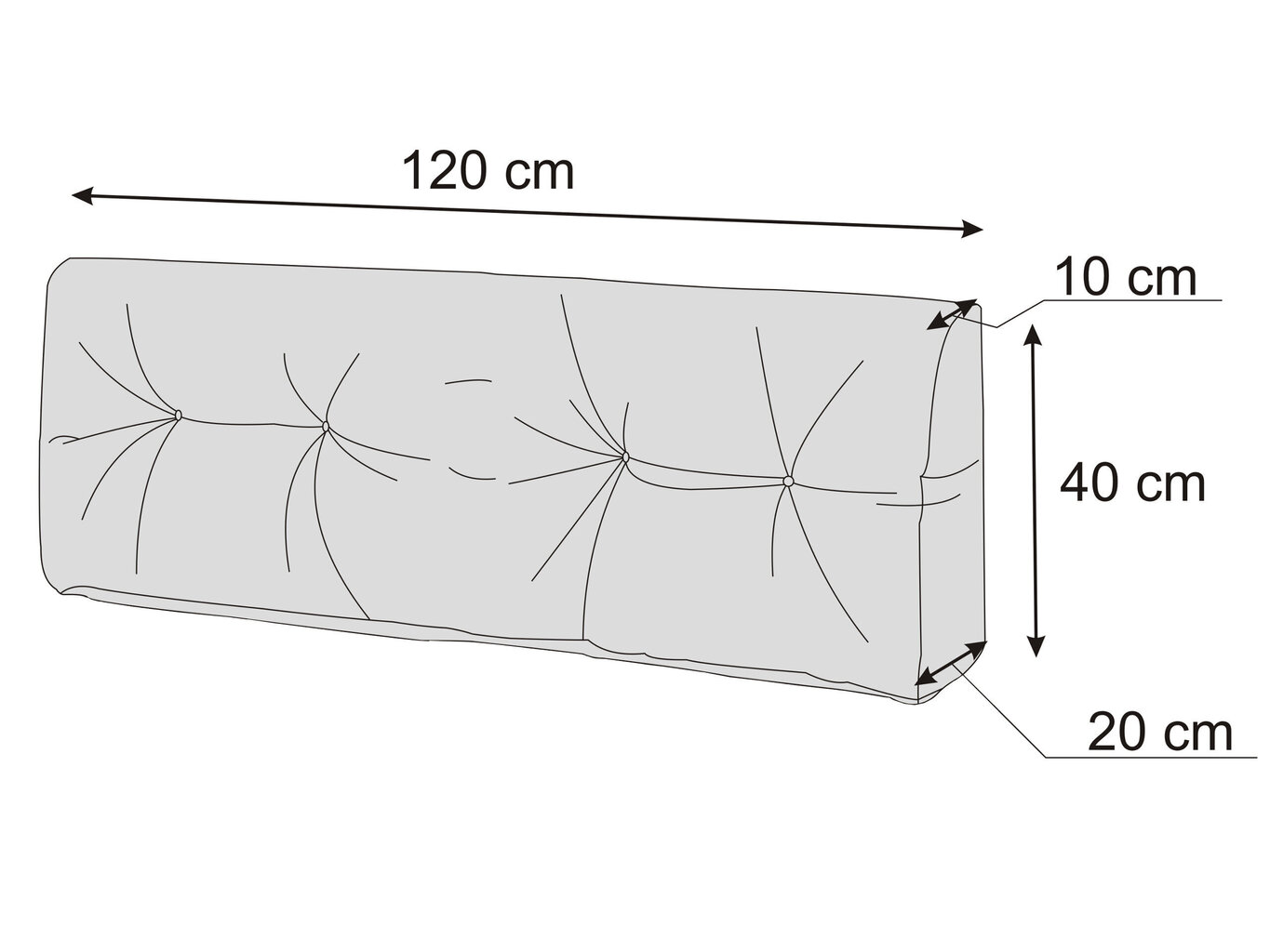 Atlošo pagalvė paletei Hobbygarden Leo 120x40cm, pilka/balta kaina ir informacija | Pagalvės, užvalkalai, apsaugos | pigu.lt