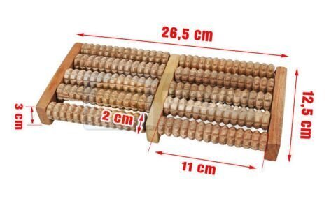 Medinis kojų masažuoklis 26,5 x 12,5 x 3 cm kaina ir informacija | Masažo reikmenys | pigu.lt