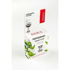 Ekologiškas dantų siūlas Radius Organic Peppermint, 50 m kaina ir informacija | Dantų šepetėliai, pastos | pigu.lt