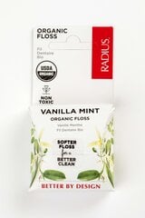 Dantų siūlas Radius Organic Vanilla Mint, 50 m цена и информация | Зубные щетки, пасты | pigu.lt