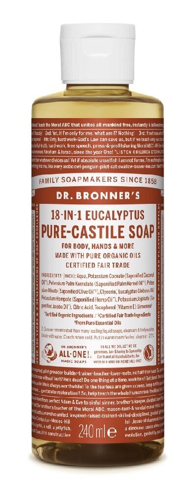 Kastilijos muilas Dr. Bronner's Eucaliptus, 240 ml цена и информация | Muilai | pigu.lt