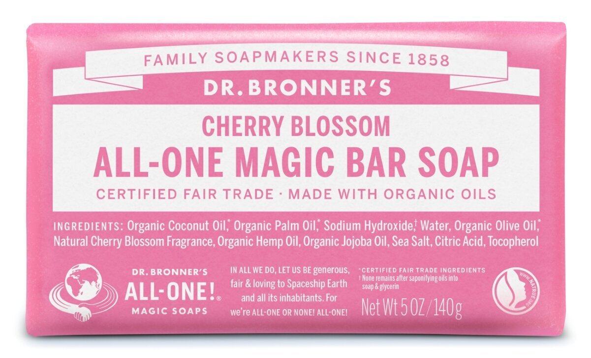 Kastilijos muilas Dr. Bronner's Cherry-Blossom, 140 g kaina ir informacija | Muilai | pigu.lt