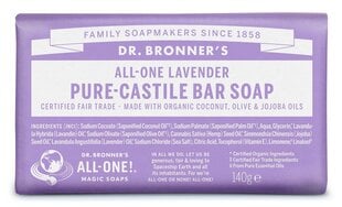 Ekologiškas Kastilijos muilas Dr. Bronner's Lavender, 140 g kaina ir informacija | Muilai | pigu.lt