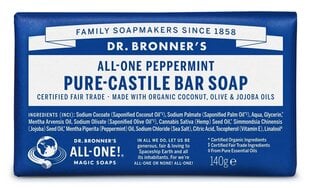 Kastilijos muilas Dr. Bronner's Peppermint, 140 g kaina ir informacija | Muilai | pigu.lt